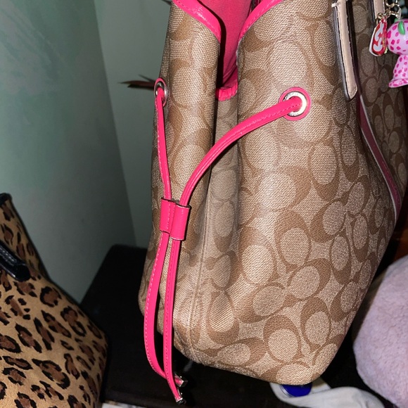 Coach Brown and Pink Signature Tote Bag one of a kind bag - Picture 6 of 12